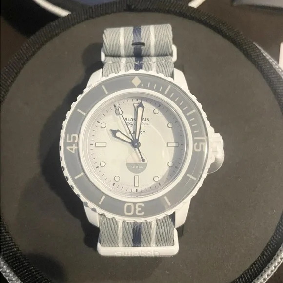 Swatch x Blancpain Scuba Fifty Fathoms Antarctic Ocean Bioceramic Watch - Picture 1 of 2